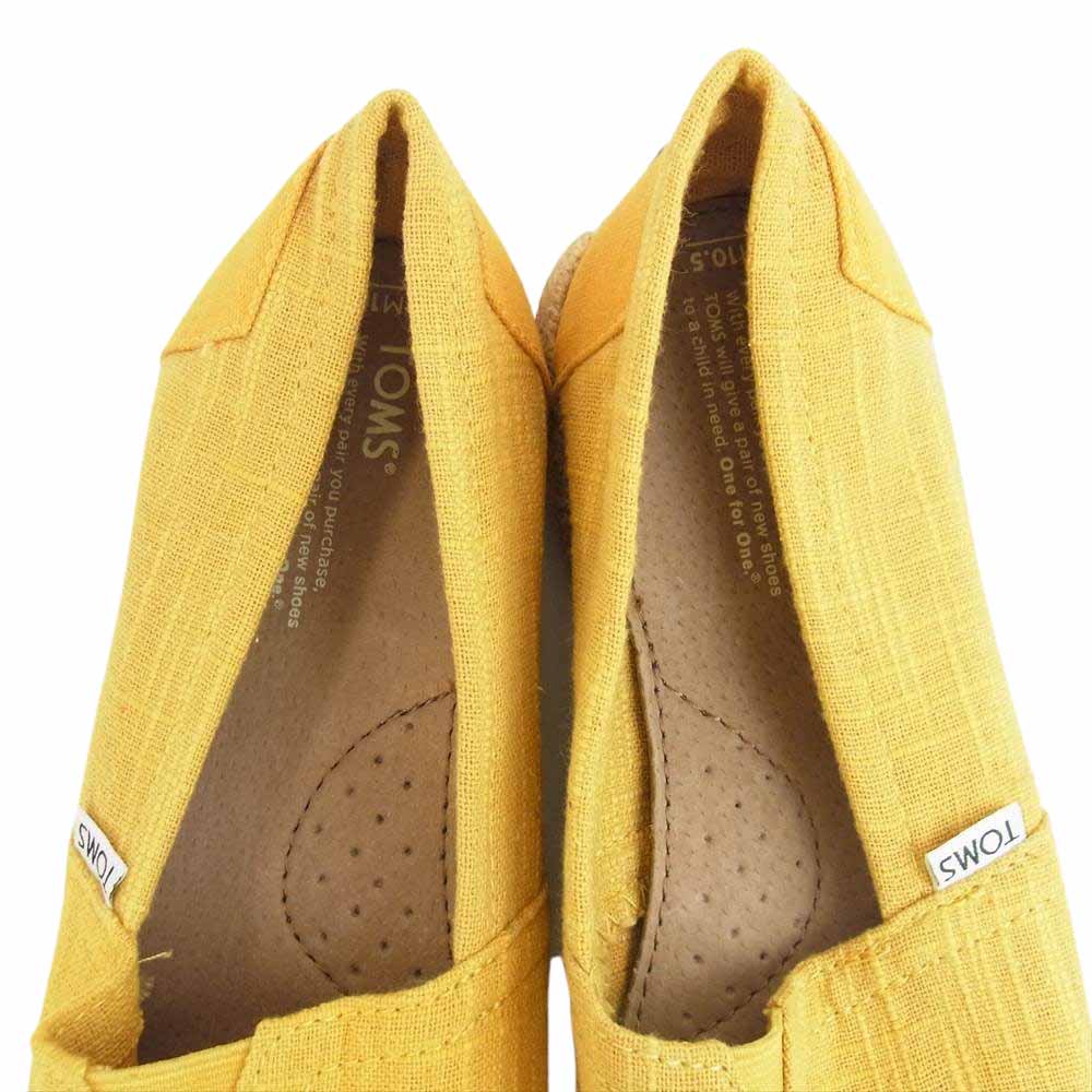 トムス Classics キャンバス スリッポン シューズ イエロー系 10.5【新古品】【未使用】【中古】
