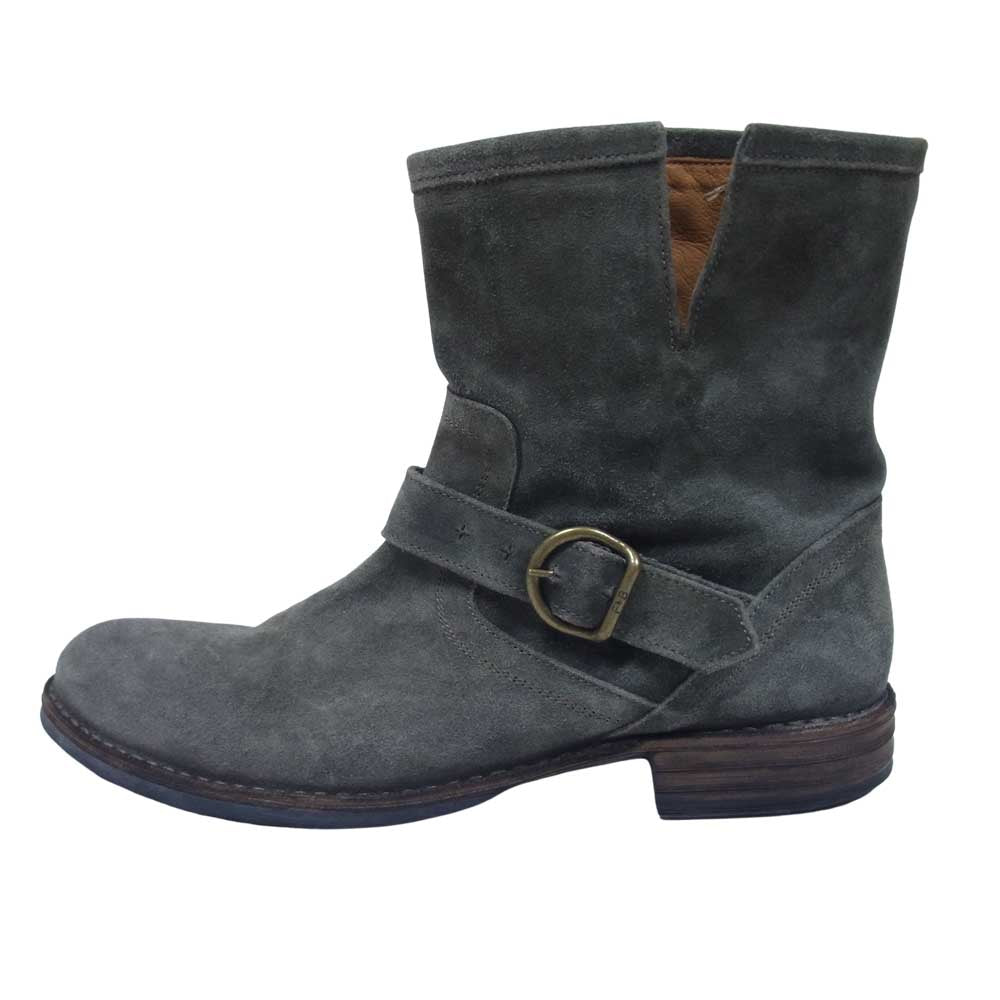 フィオレンティーニベイカー スエード サイドジップ ショート エンジニア ブーツ グレー系 44【中古】