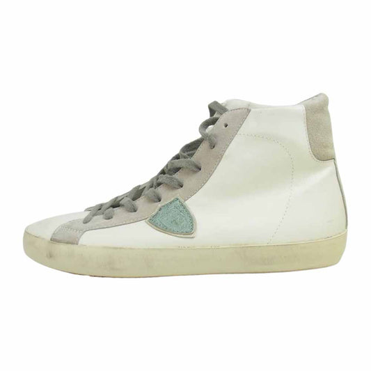 フィリップモデル CLHU VL05 ハイカット レザー スニーカー ホワイト系 44【中古】