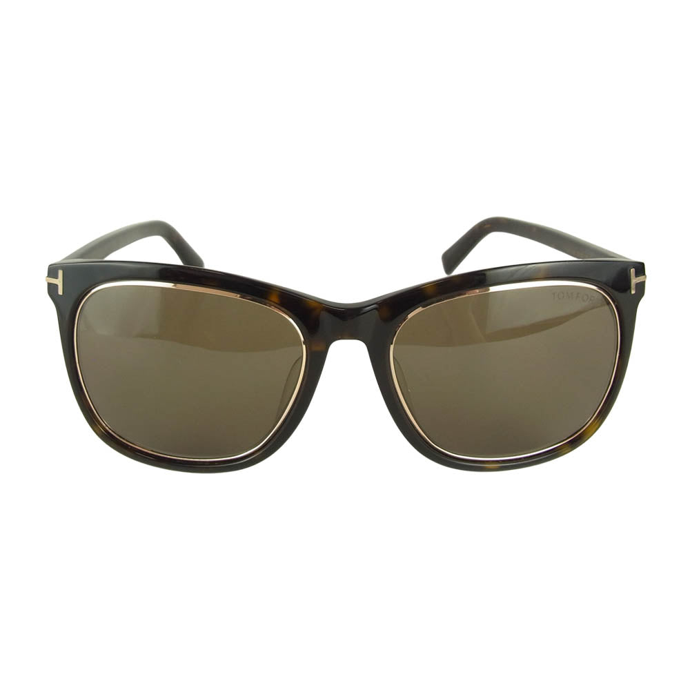 TOM FORD トムフォード TF415-D Tロゴ ウェリントン サングラス ブラウン系 57□20ー145【美品】【中古】