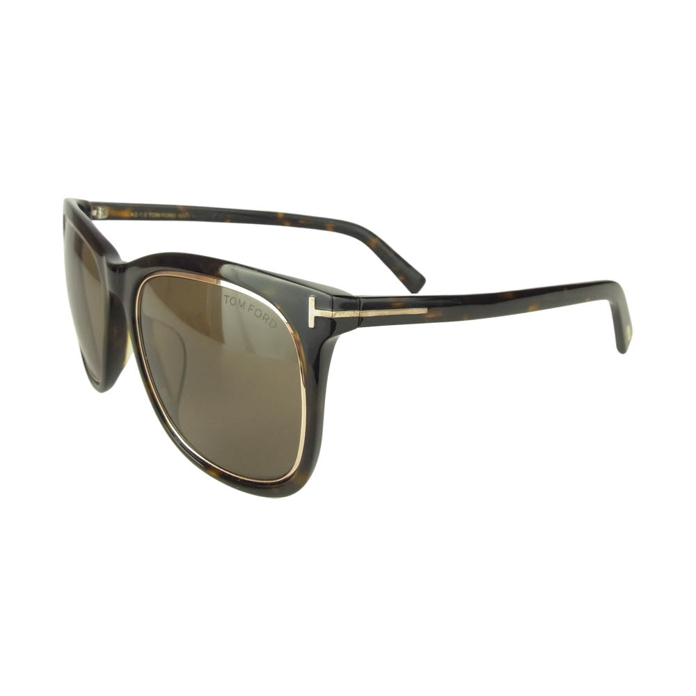 TOM FORD トムフォード TF415-D Tロゴ ウェリントン サングラス ブラウン系 57□20ー145【美品】【中古】