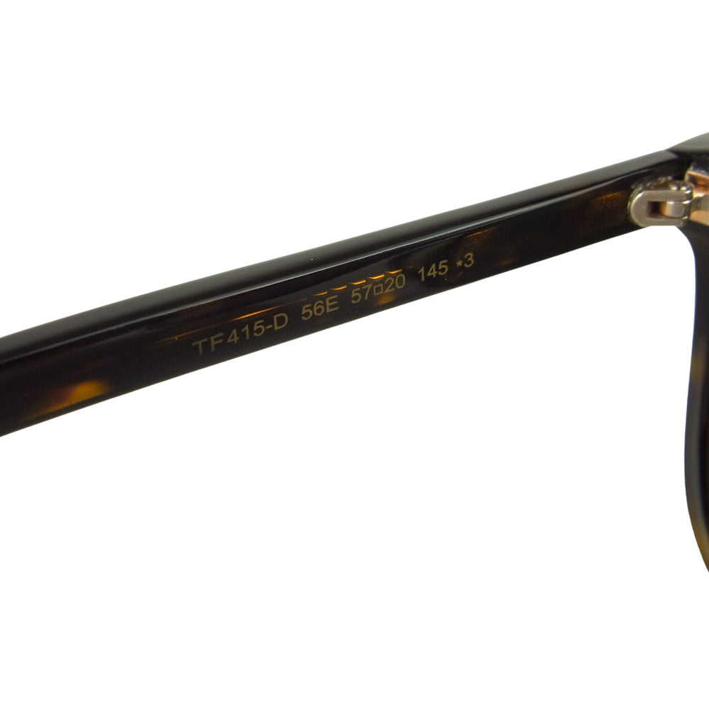 TOM FORD トムフォード TF415-D Tロゴ ウェリントン サングラス ブラウン系 57□20ー145【美品】【中古】