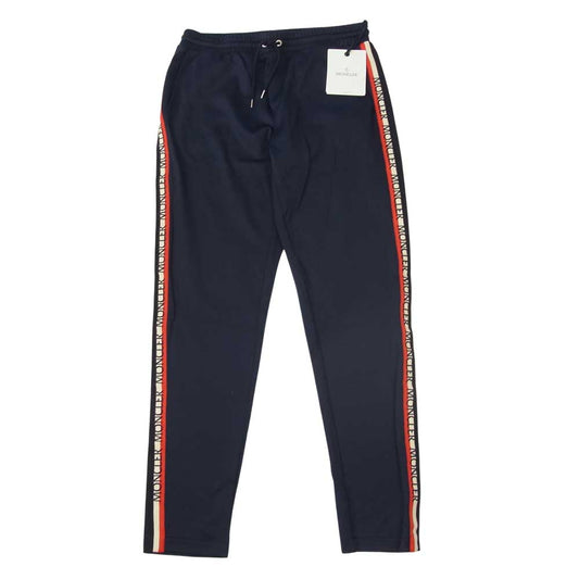 MONCLER モンクレール 国内正規品 PANTALONE パンタロン サイドライン ロゴ ジャージー トラック パンツ ネイビー系 XL【美品】【中古】