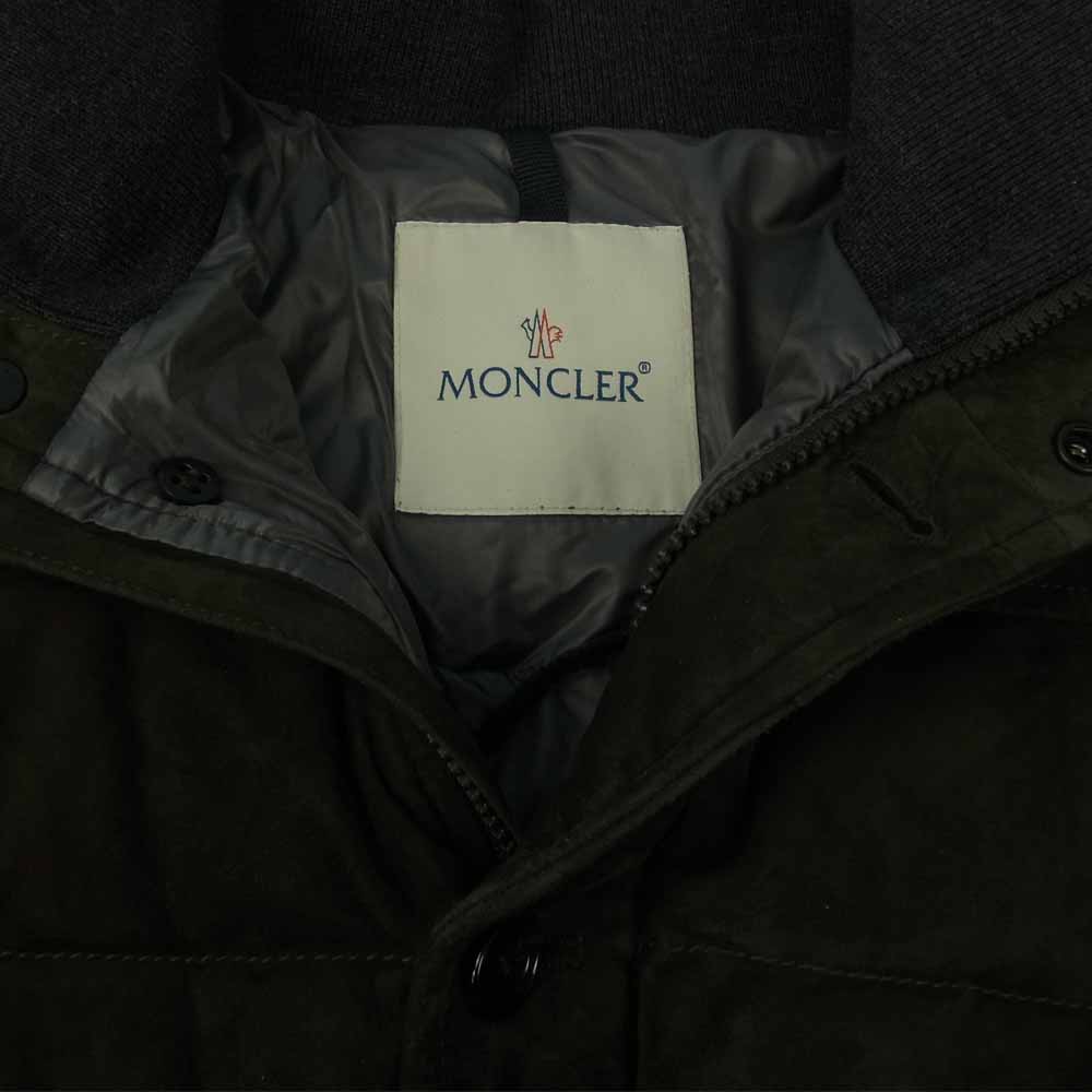 MONCLER モンクレール 国内正規品 BRANDON ブランドン スエードレザー ウール 切替 ダウン ジャケット グレー系 ブラウン系 3【新古品】【未使用】【中古】