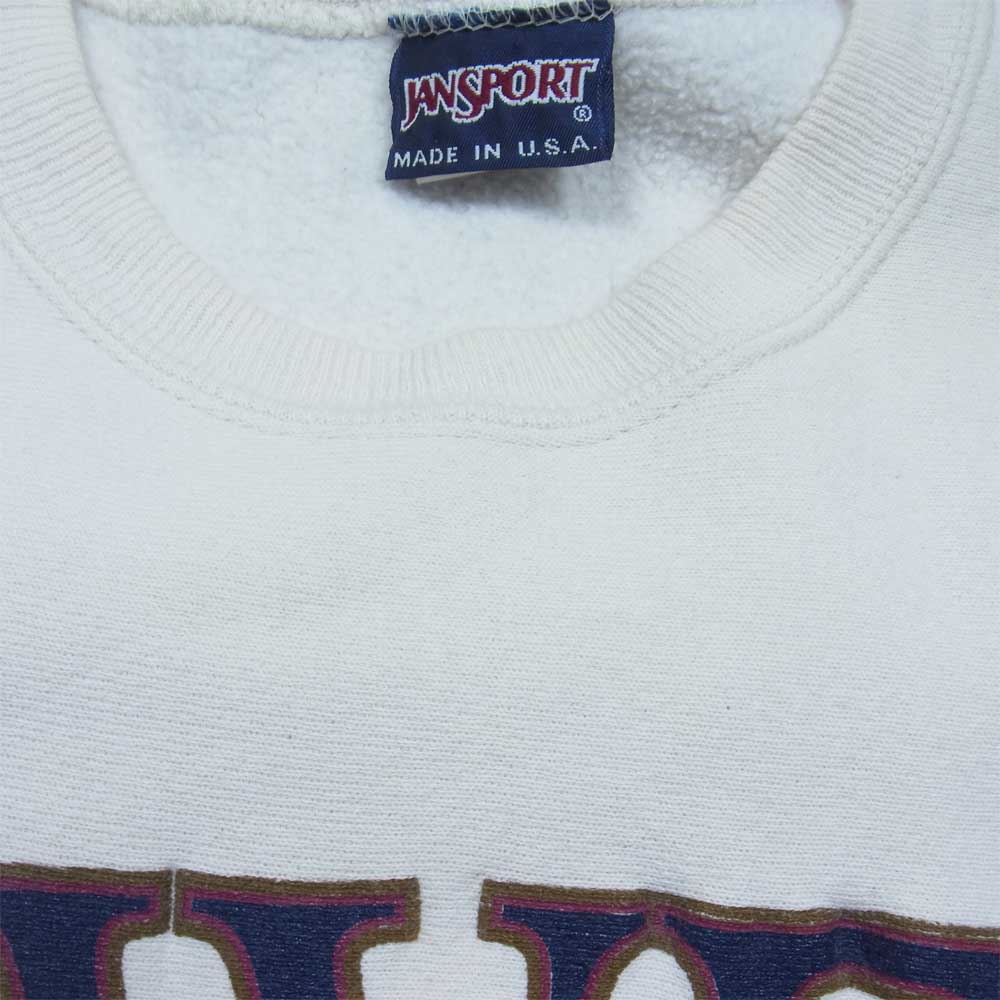ジャンスポーツ ヴィンテージ 90s USA製 リバースウィーブ 半袖 スウェット オフホワイト系 表記なし【中古】