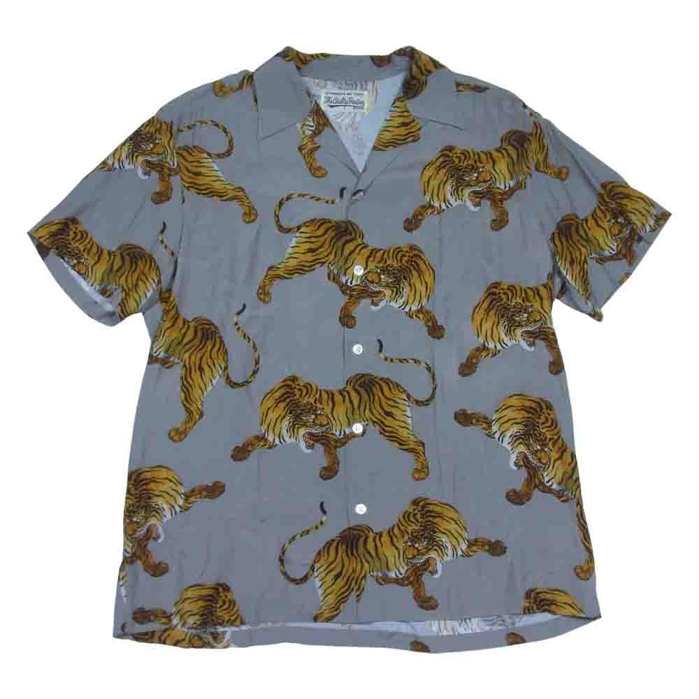WACKO MARIA ワコマリア Tim Lehi ティムリーハイ タイガー アロハ ハワイアンシャツ グレー系 XL【中古】