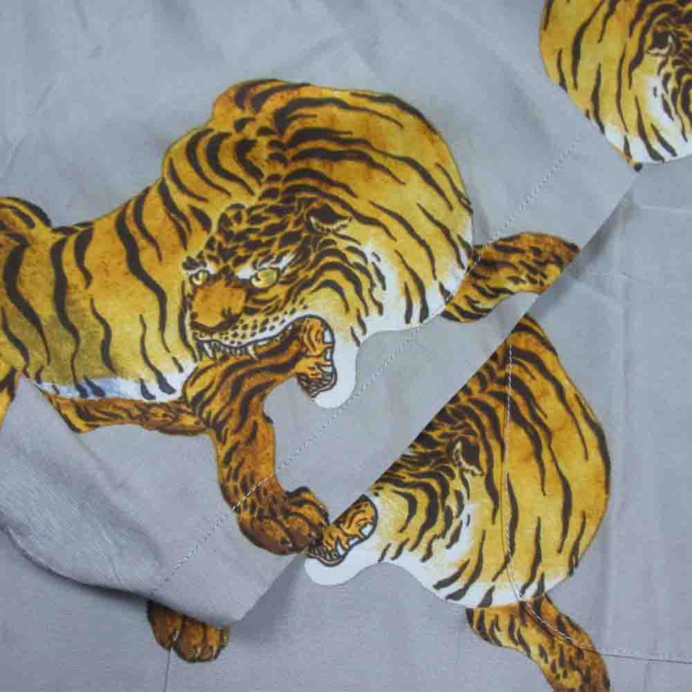 WACKO MARIA ワコマリア Tim Lehi ティムリーハイ タイガー アロハ ハワイアンシャツ グレー系 XL【中古】