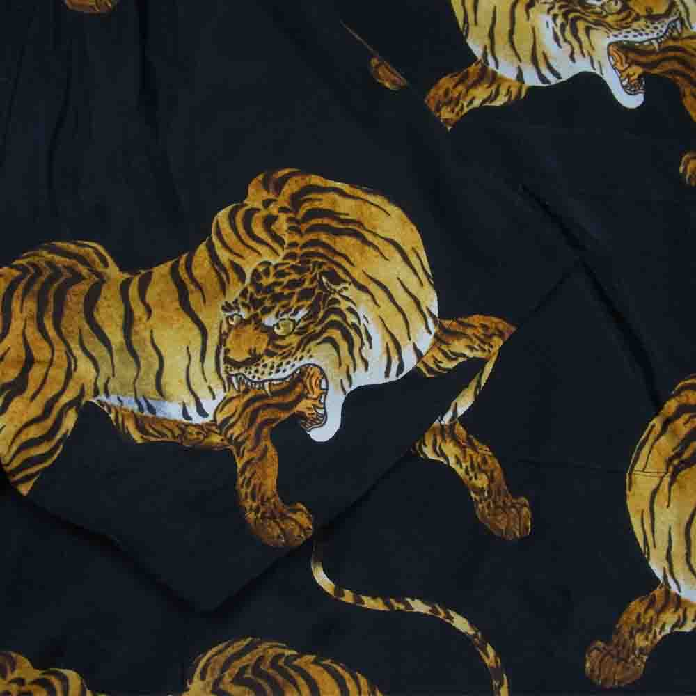 WACKO MARIA ワコマリア Tim Lehi ティムリーハイ タイガー アロハ ハワイアンシャツ ブラック系 XL【中古】