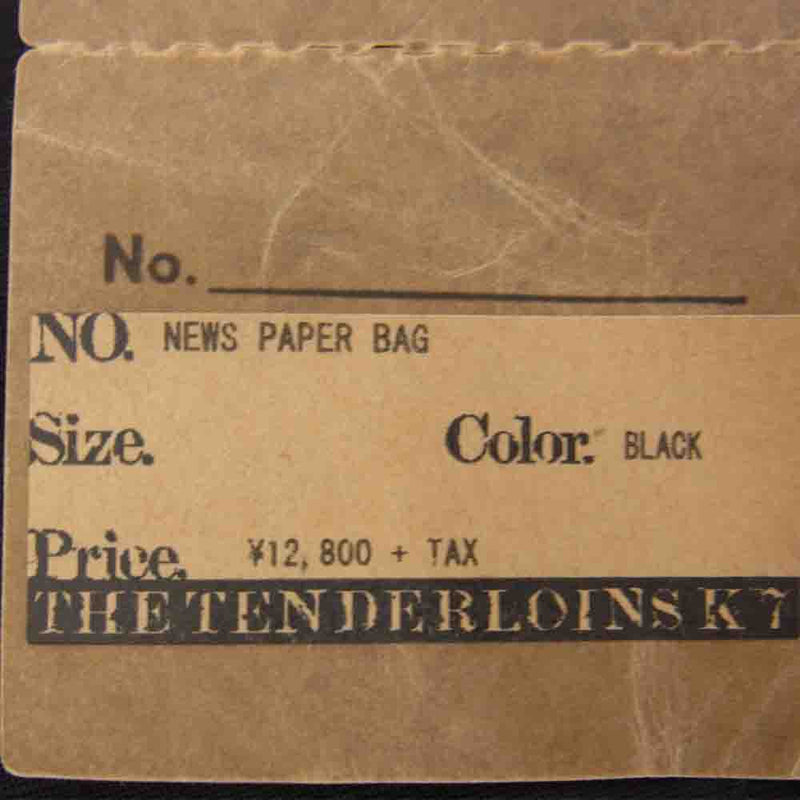 TENDERLOIN テンダーロイン T-NEWS PAPER BAG ニュース ペーパー リップストップ バッグ ブラック系【中古】