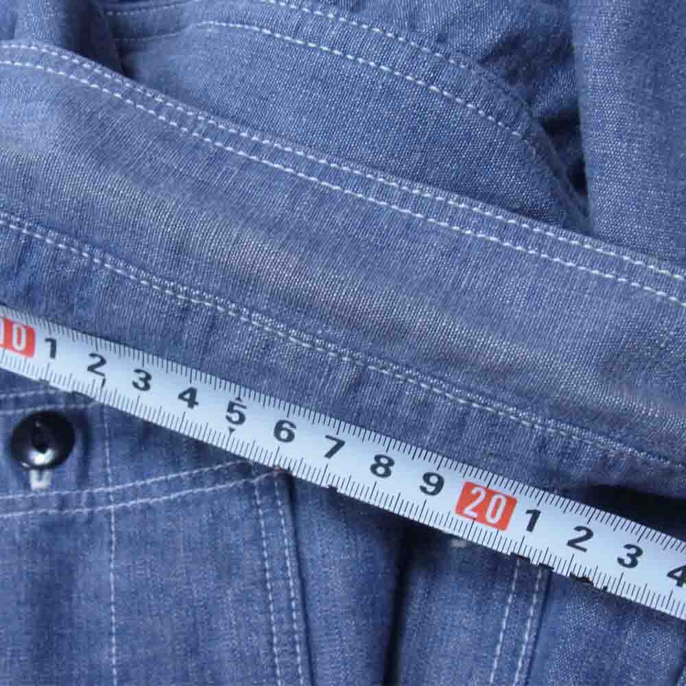 STUDIO D’ARTISAN ステュディオダルチザン ガチャポケ シャンブレー 長袖 シャツ インディゴブルー系 42【中古】