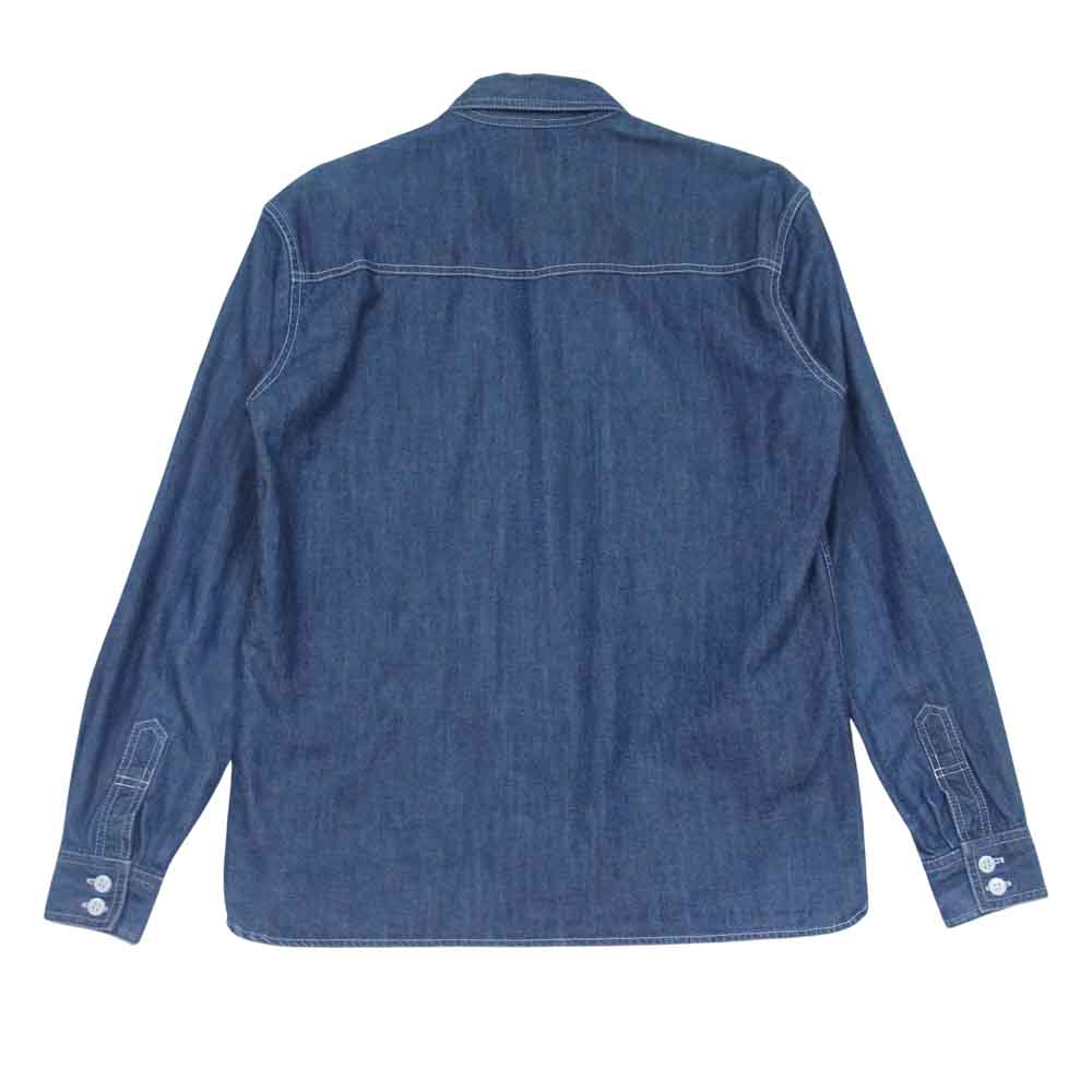 EVISU エヴィス チンストラップ デニム ワーク 長袖 シャツ インディゴブルー系 表記無し【中古】