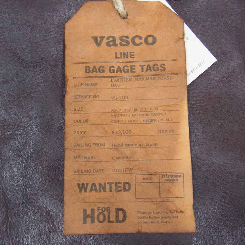 ヴァスコ VS-210L LEATHER MAIL PURSE BAG USMAIL ステンシル レザー バッグ ブラウン系【中古】