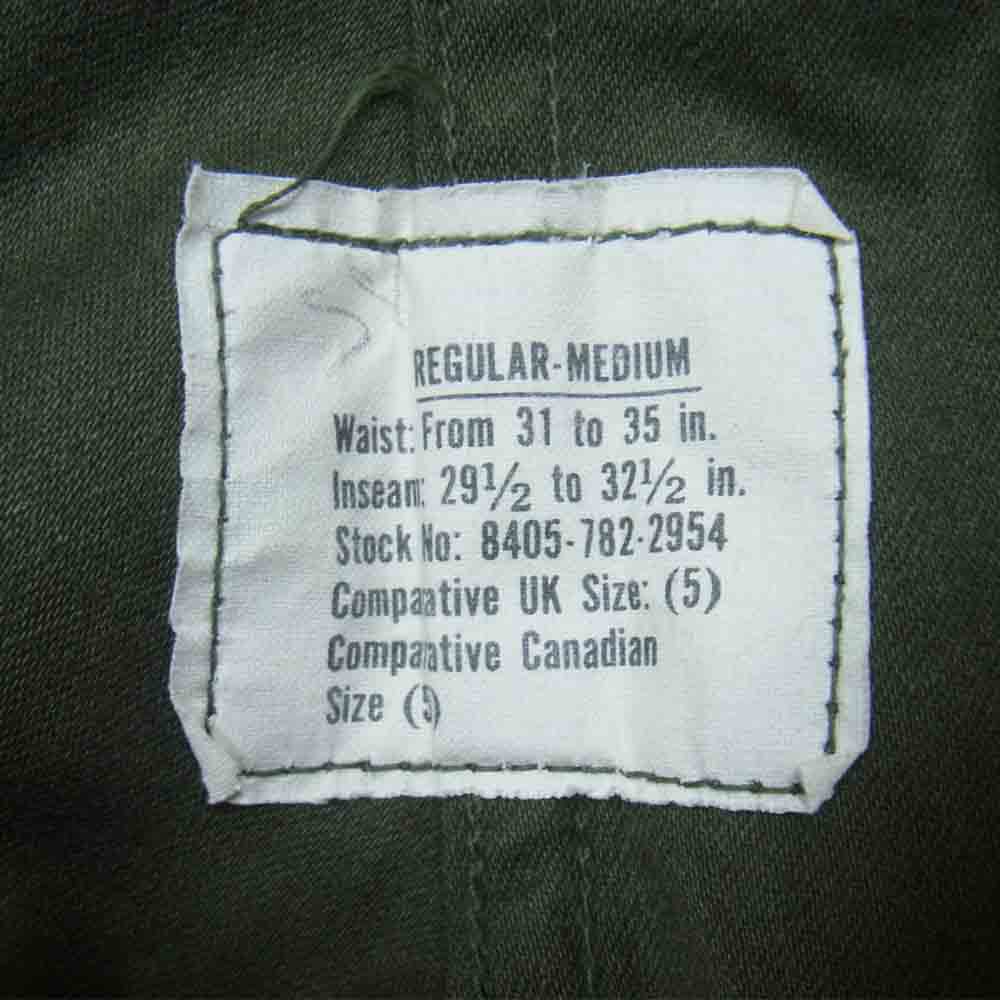 アメリカ軍 DSA 100-67-C-4703 60s M-65 GRIPPERジッパー フィールド カーゴパンツ ミリタリー パンツ カーキ系 M【中古】