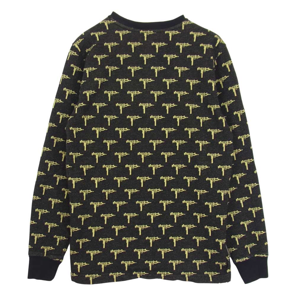 Supreme シュプリーム 15AW Jacguard Uzi Pocket Tee 銃 ピストル ジャガード 長袖 Tシャツ ブラック系 S【中古】