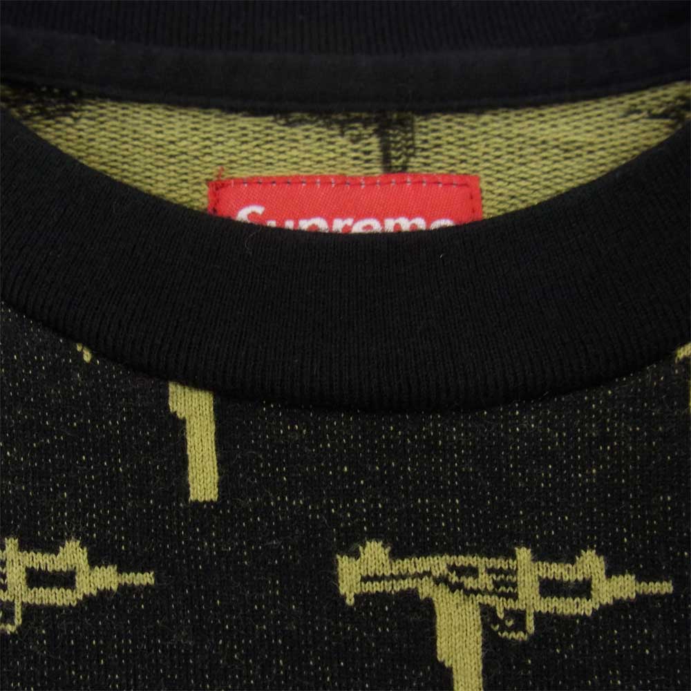 Supreme シュプリーム 15AW Jacguard Uzi Pocket Tee 銃 ピストル ジャガード 長袖 Tシャツ ブラック系 S【中古】