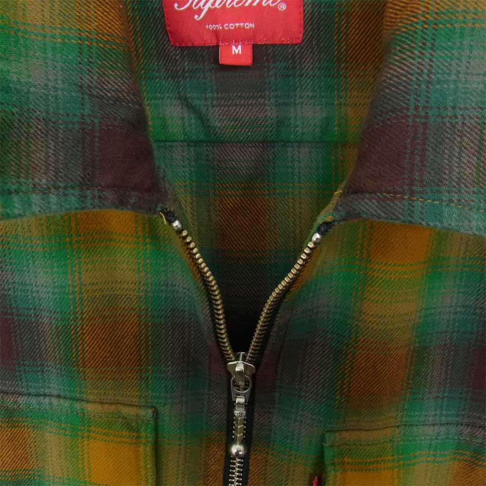 Supreme シュプリーム 15SS Shadow Plaid Flannel Shirt ジップ シャドウ プレイド フランネル チェック シャツ M【中古】