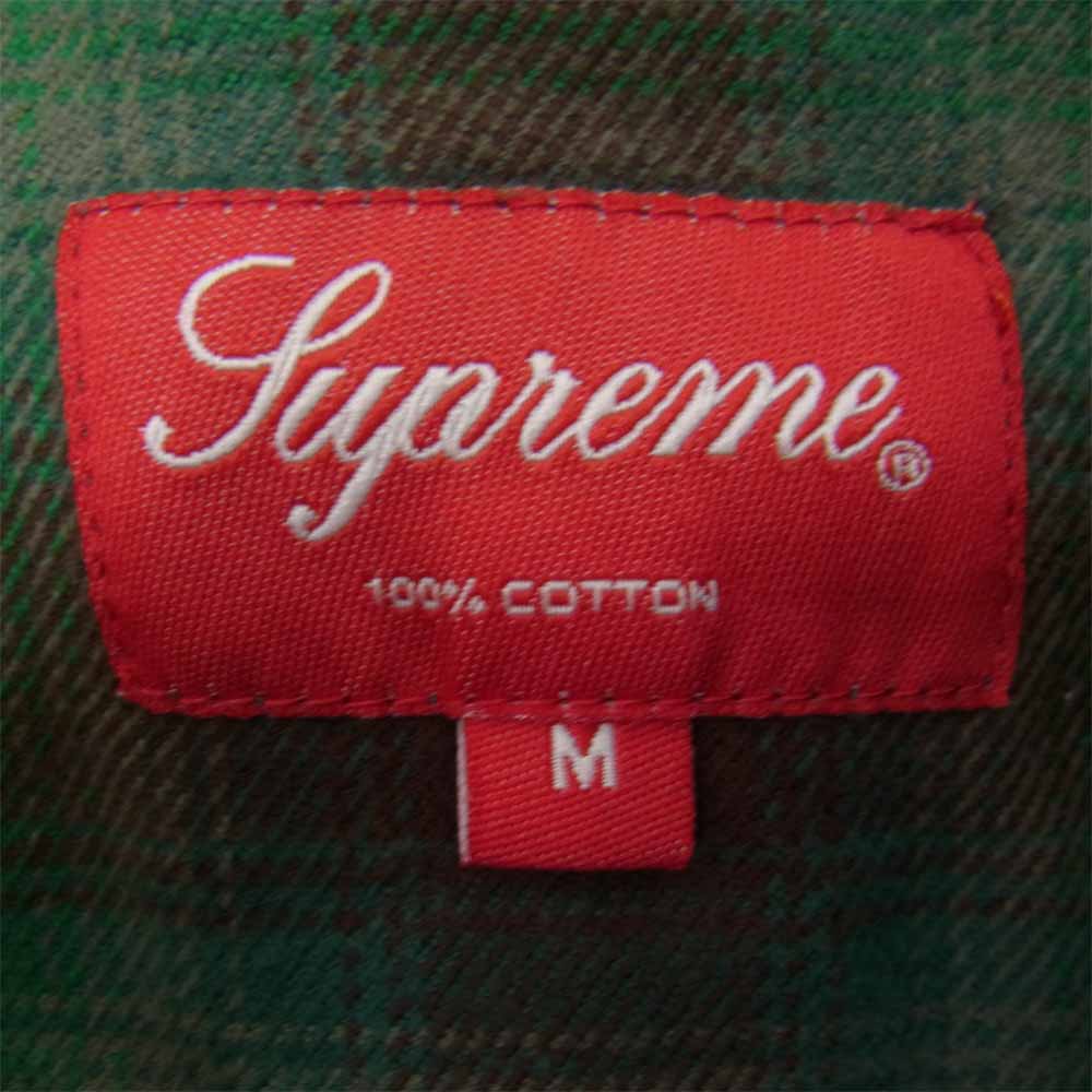 Supreme シュプリーム 15SS Shadow Plaid Flannel Shirt ジップ シャドウ プレイド フランネル チェック シャツ M【中古】