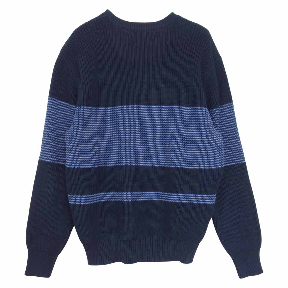 Supreme シュプリーム 15SS Tonal Stripe Crewneck Sweater ストライプ クルーネック セーター ネイビー系 S【中古】