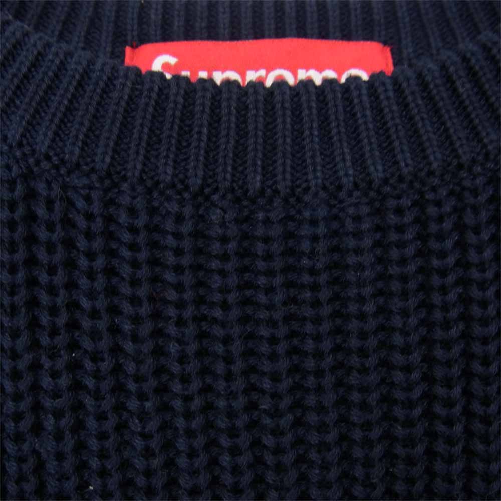 Supreme シュプリーム 15SS Tonal Stripe Crewneck Sweater ストライプ クルーネック セーター ネイビー系 S【中古】