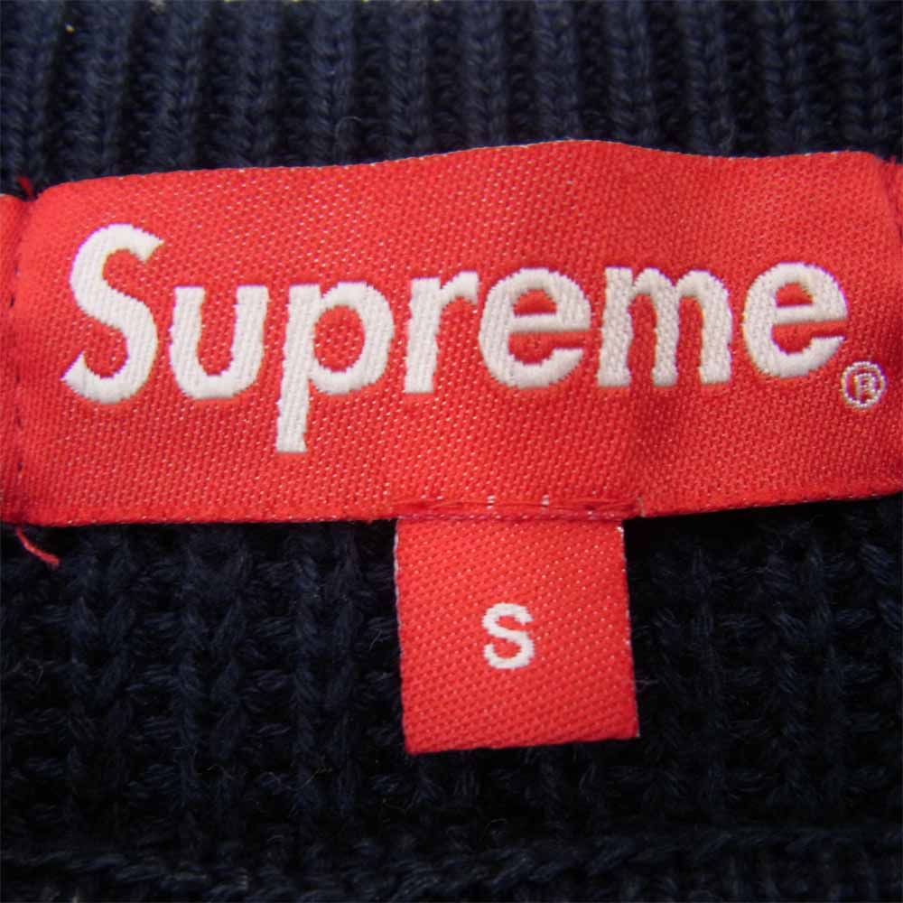 Supreme シュプリーム 15SS Tonal Stripe Crewneck Sweater ストライプ クルーネック セーター ネイビー系 S【中古】
