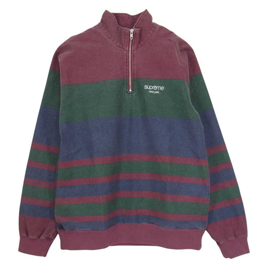 Supreme シュプリーム 16SS Print Stripe Half Zip Sweat プリント ストライプ ハーフジップ スウェット マルチカラー系 S【中古】