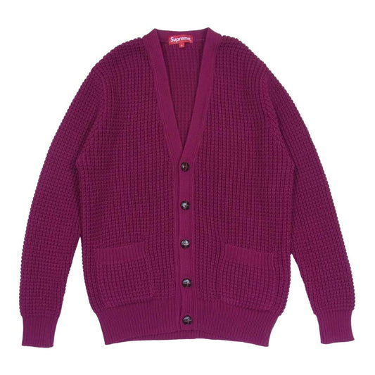 Supreme シュプリーム 15SS Waffle Cardigan ワッフル カーディガン レッド系 S【中古】