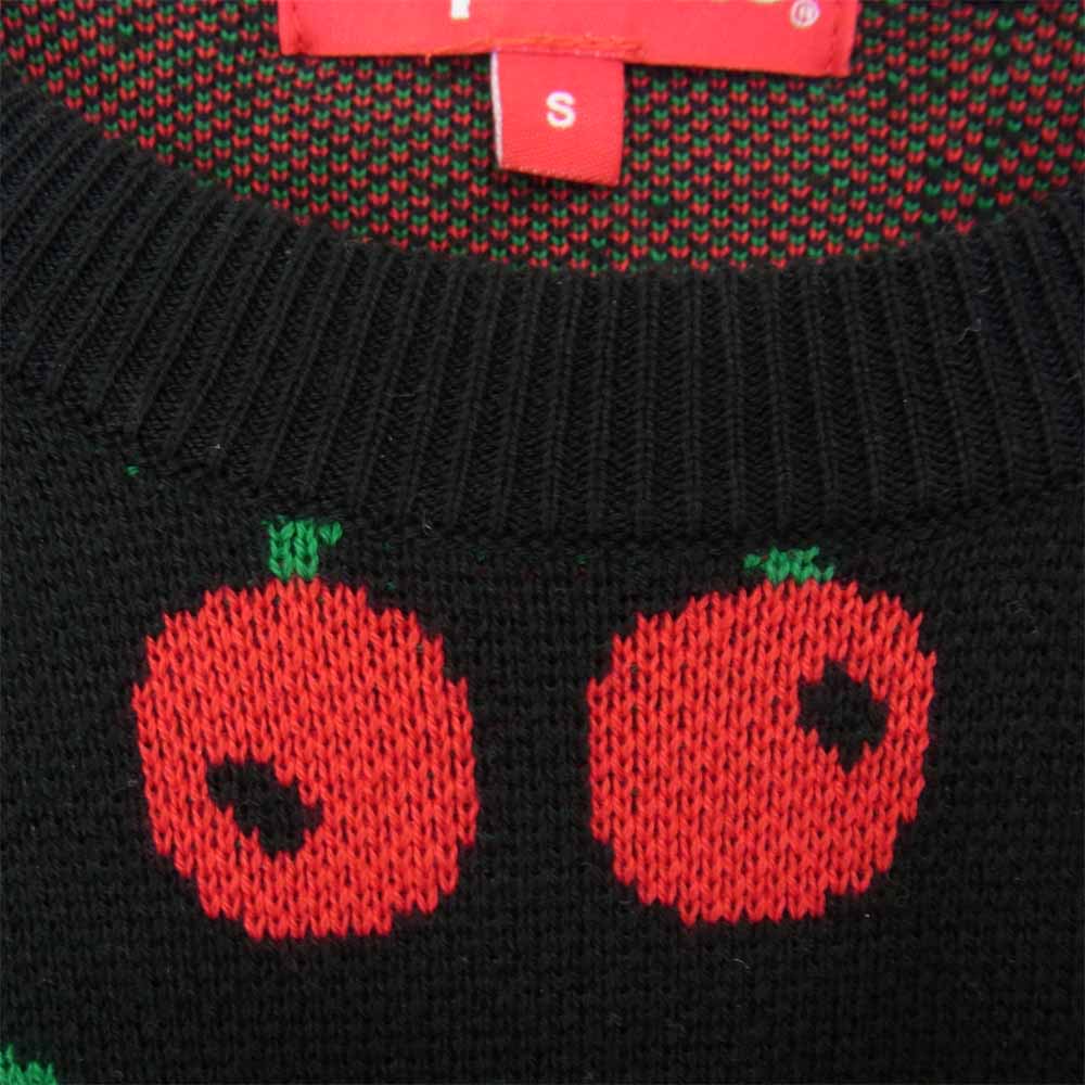 Supreme シュプリーム 14AW Cherries Sweater チェリー さくらんぼ セーター ブラック系 レッド系 S【中古】