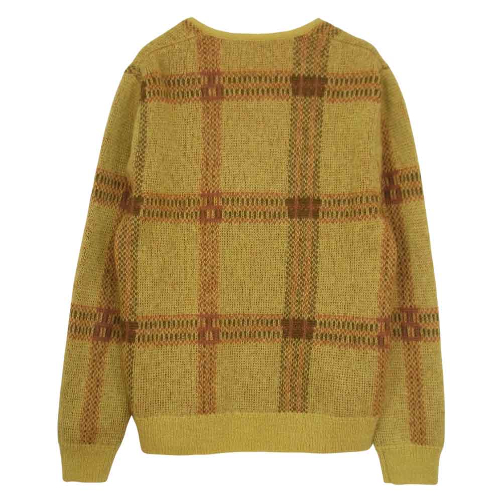 Supreme シュプリーム 14AW Mohair Sweater チェック モヘア セーター カーディガン イエロー系 S【中古】