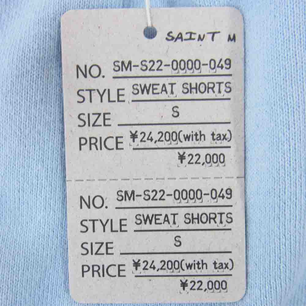 セントマイケル SM-S22-0000-49 SWEAT SHORTS BLUE ショーツ ロゴ プリント スウェット ハーフパンツ ライトブルー系 S【新古品】【未使用】【中古】
