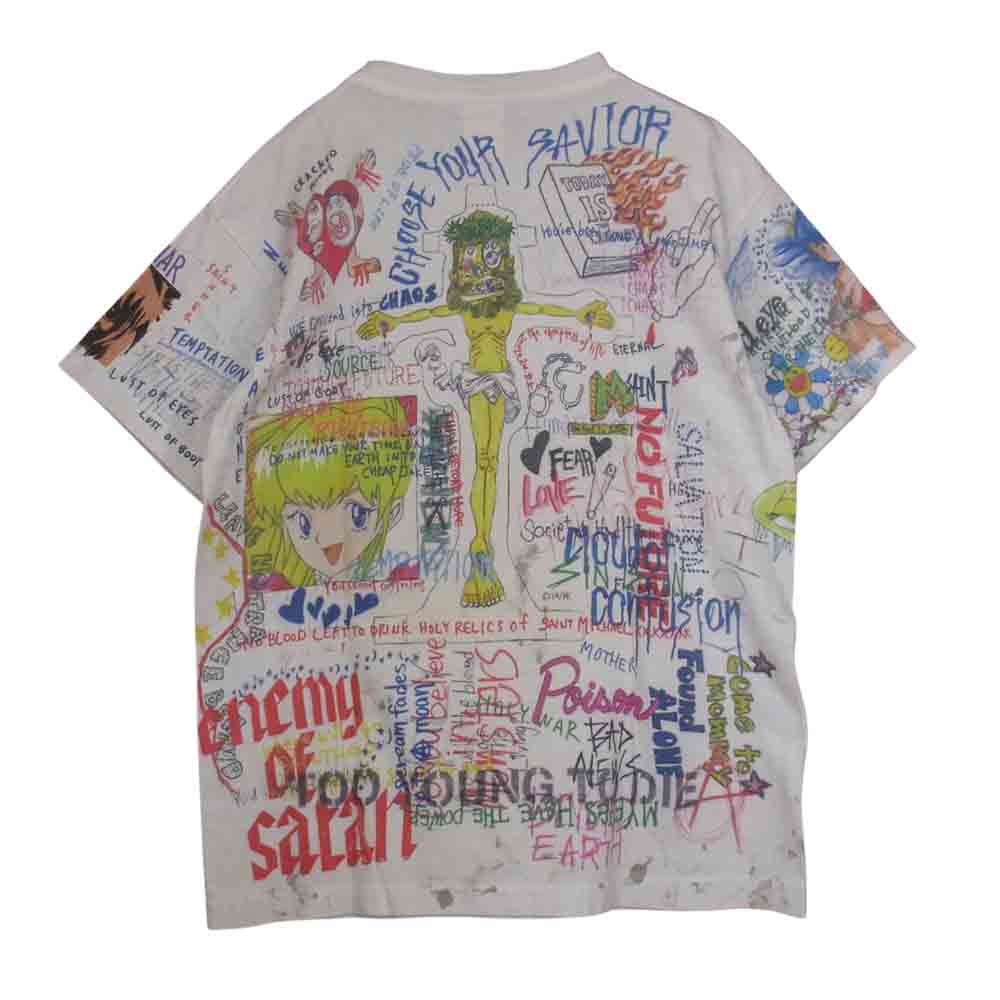 セントマイケル SM-A21-0000-071 村上隆 GRAFF TEE KAIKAIKIKI STM × TM カイカイキキ グラフィティ Tシャツ オフホワイト系 M【新古品】【未使用】【中古】