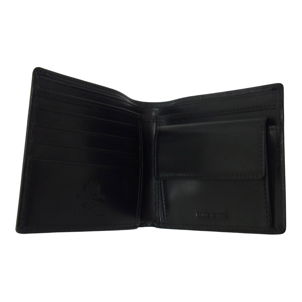 WHITE HOUSE COX ホワイトハウスコックス S7532 COIN WALLET BRIDLE ブライドルレザー コインウォレット 小銭入れ付き 二つ折り 財布 ブラック系【新古品】【未使用】【中古】