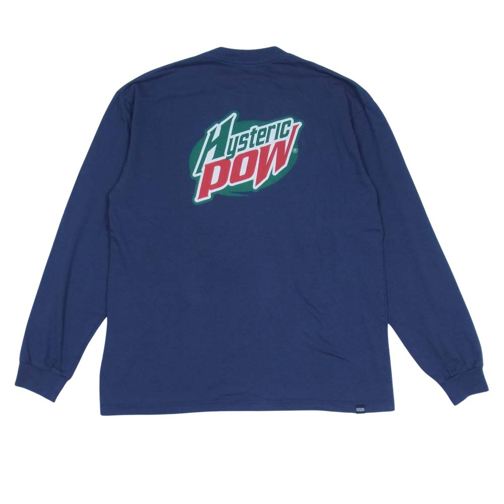 HYSTERIC GLAMOUR ヒステリックグラマー 02221CL03 HYSTERIC POW 長袖 Tシャツ ネイビー系 L【新古品】【未使用】【中古】