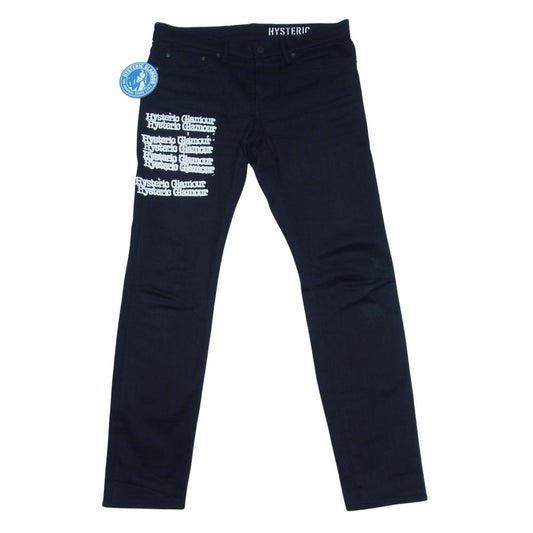 HYSTERIC GLAMOUR ヒステリックグラマー 21SS 02211AP10 TYPE LOGO スリム デニム パンツ ブラック系 32【美品】【中古】