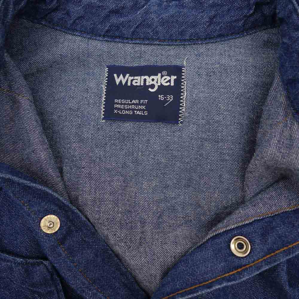 Wrangler ラングラー ヴィンテージ 紺タグ デニム ウエスタン シャツ インディゴブルー系 サイズ表記無【中古】