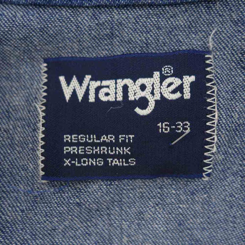 Wrangler ラングラー ヴィンテージ 紺タグ デニム ウエスタン シャツ インディゴブルー系 サイズ表記無【中古】