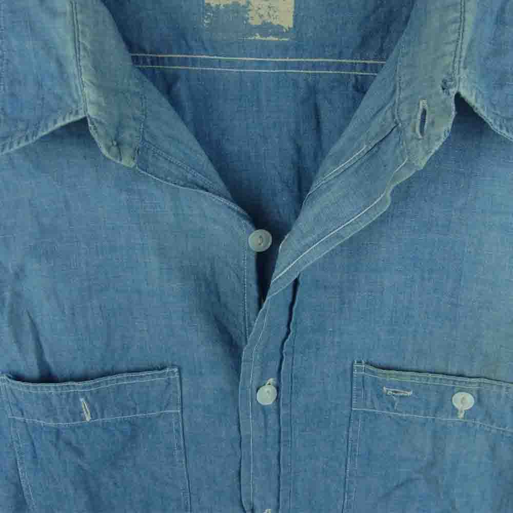 ブルーベル ヴィンテージ シャンブレー 長袖 ワーク シャツ インディゴブルー系【中古】