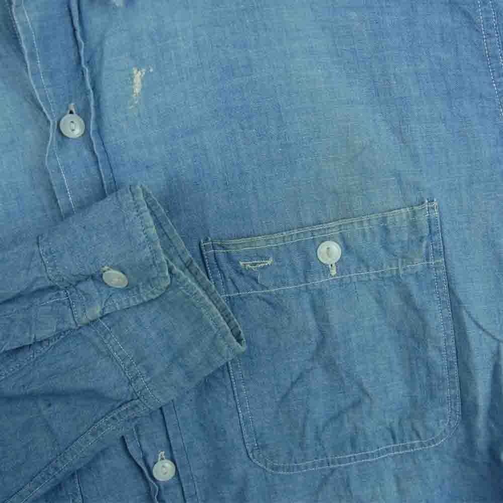 ブルーベル ヴィンテージ シャンブレー 長袖 ワーク シャツ インディゴブルー系【中古】