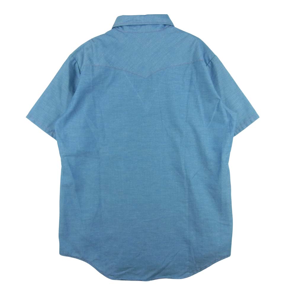 BIG MAC ビッグマック ヴィンテージ USA製 80s 半袖 ウエスタン シャツ インディゴブルー系 L【中古】