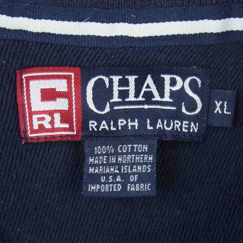 RALPH LAUREN ラルフローレン CHAPS チャップス ヴィンテージ 90s ロングスリーブ ポロシャツ イエロー系 パープル系 XL【中古】