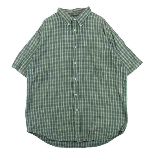 チェロキー ヴィンテージ チェック B.D 半袖 シャツ コットン グリーン系 L【中古】