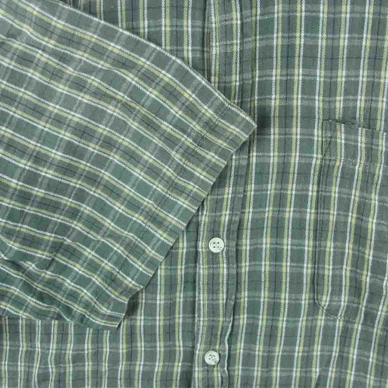 パネル 【46 半袖シャツ 古着 黒 白 緑 ビッグロゴ ボーダー