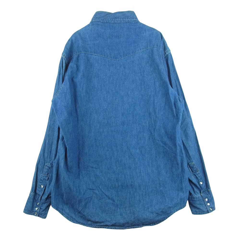 シアーズ ヴィンテージ デニム ウエスタン 長袖 シャツ インディゴブルー系 L【中古】