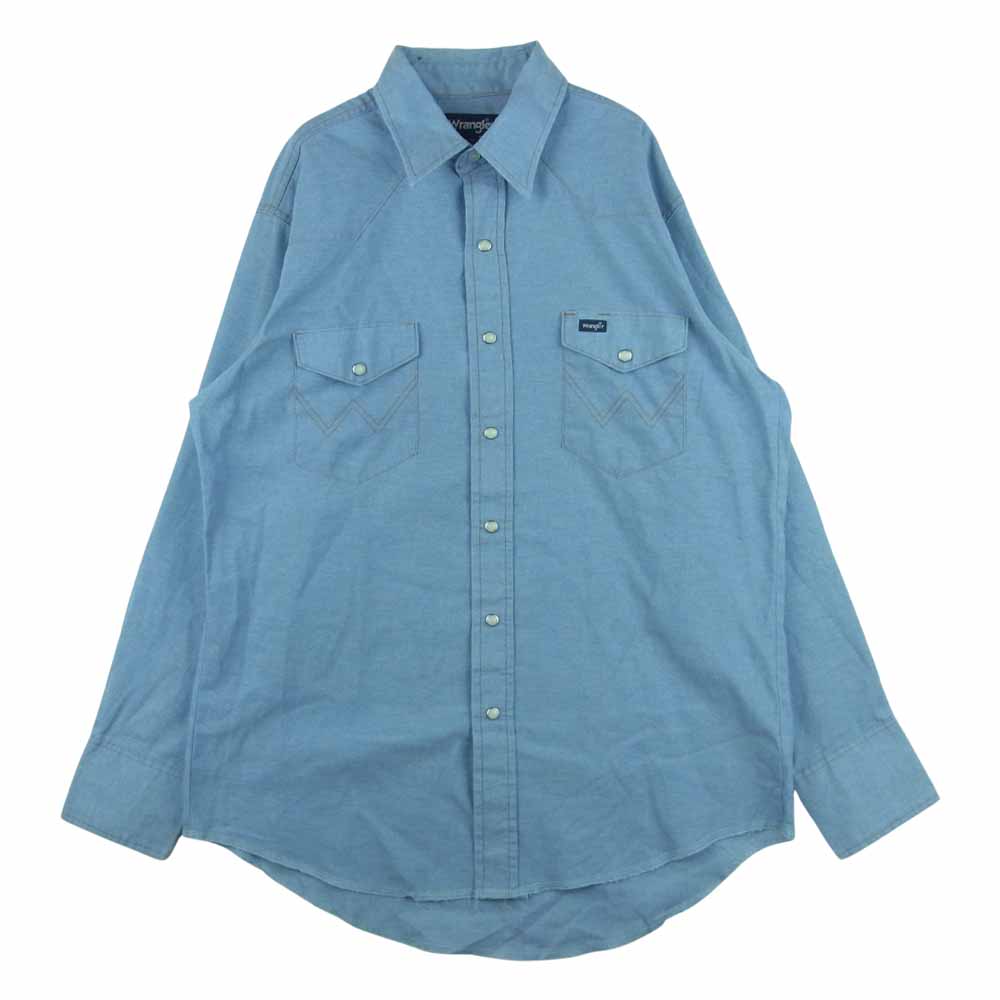 Wrangler ラングラー ヴィンテージ 紺タグ ウエスタン 長袖 シャツ インディゴブルー系 16.5【中古】