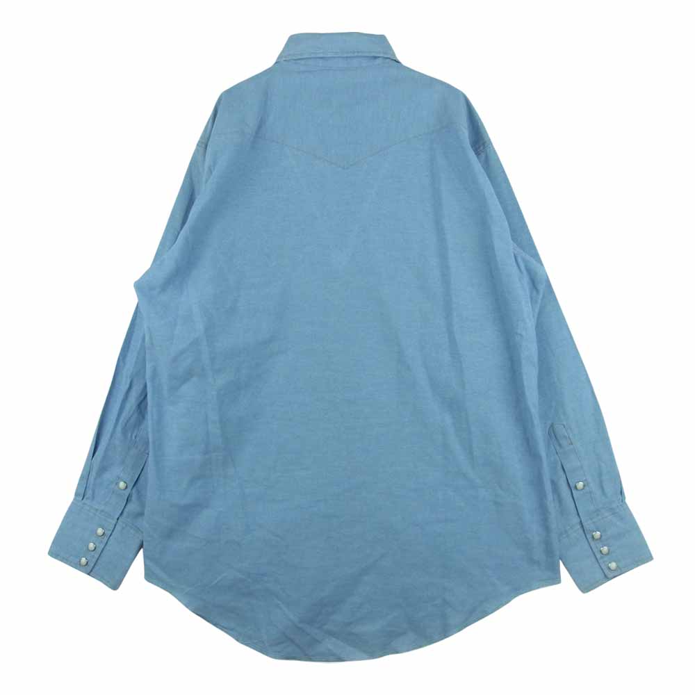 Wrangler ラングラー ヴィンテージ 紺タグ ウエスタン 長袖 シャツ インディゴブルー系 16.5【中古】