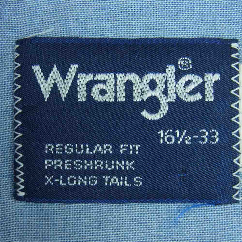 Wrangler ラングラー ヴィンテージ 紺タグ ウエスタン 長袖 シャツ インディゴブルー系 16.5【中古】