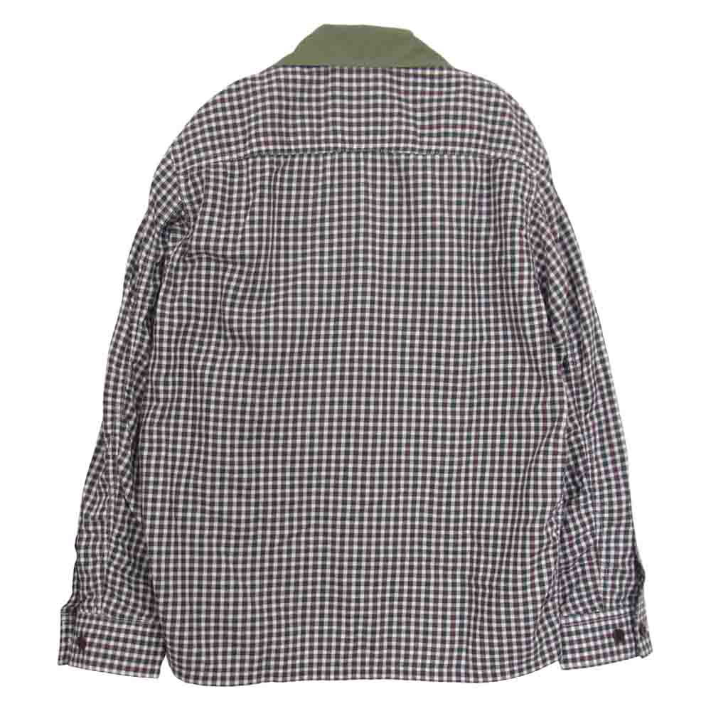 COMME des GARCONS コムデギャルソン HOMME オム 21AW HH-B021 ミリタリージャケット ドッキング 切替 チェック シャツ カーキ系 XS【新古品】【未使用】【中古】