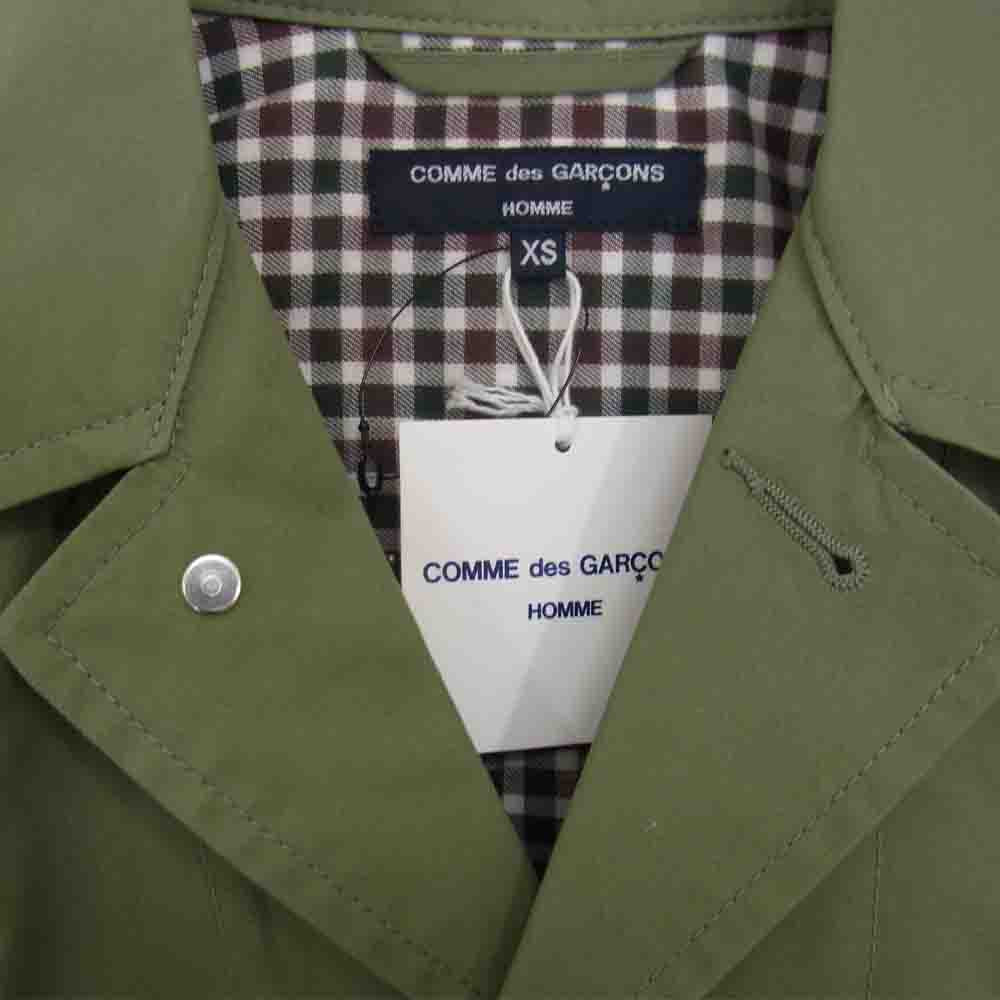 COMME des GARCONS コムデギャルソン HOMME オム 21AW HH-B021 ミリタリージャケット ドッキング 切替 チェック シャツ カーキ系 XS【新古品】【未使用】【中古】