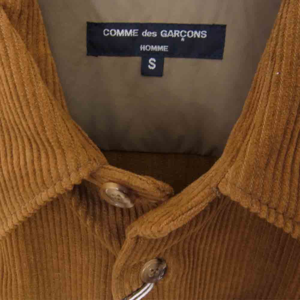 COMME des GARCONS コムデギャルソン HOMME オム 21AW HH-B025 コーデュロイ パッチワーク シャツ ブラウン系 S【新古品】【未使用】【中古】