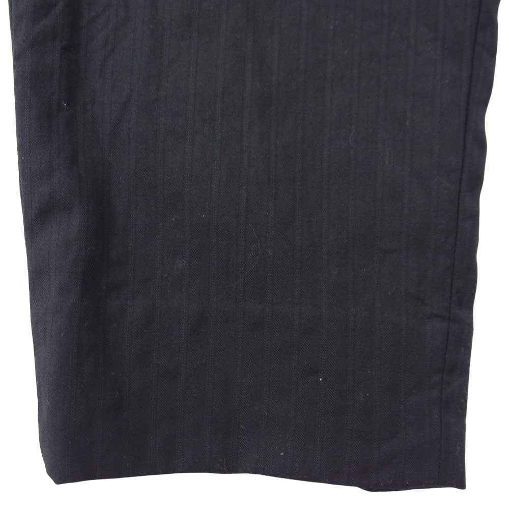 COMME des GARCONS コムデギャルソン HOMME DEUX オムドゥ 21AW DH-P035 ウールシャドーストライプ 製品加工 タックスラックス ブラック系 XS【新古品】【未使用】【中古】