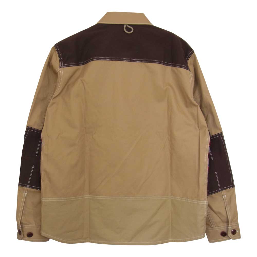 JUNYA WATANABE COMME des GARCONS MAN ジュンヤワタナベコムデギャルソンマン 21AW WH-B023 コットン ウール ドッキング シャツ ブルゾン ブラウン系 XS【新古品】【未使用】【中古】